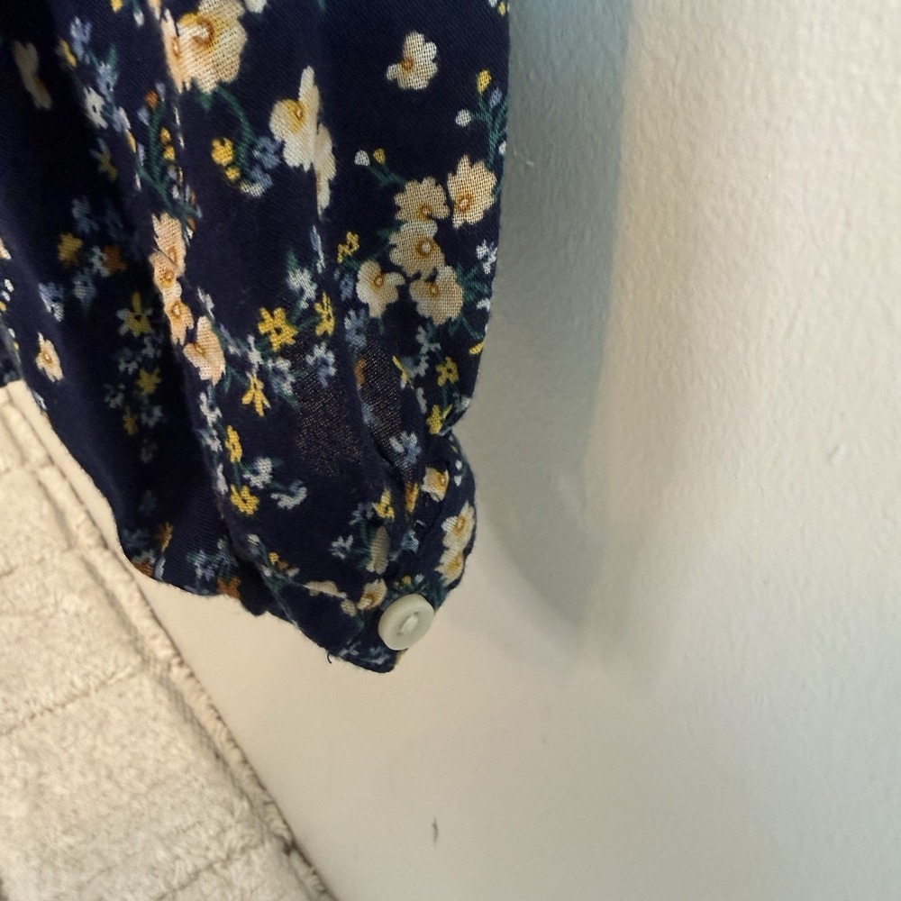 Old Navy Boho Floral Button Long Sleeve Top XL Feminine Cottagecore Timeless - Picture 4 of 14